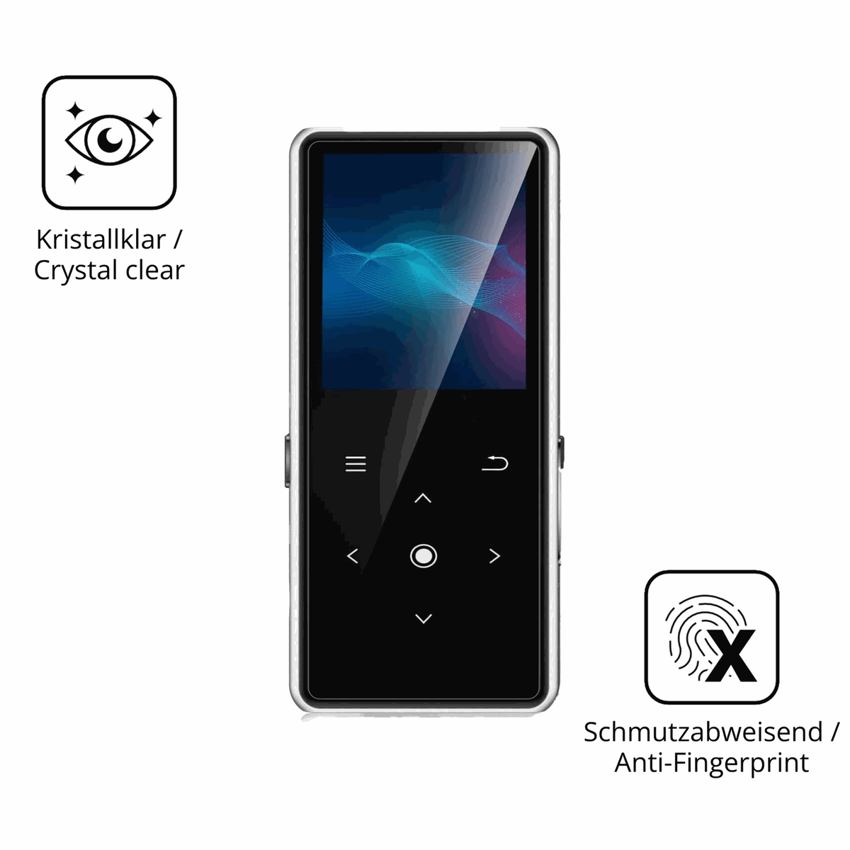 Flexible TPU-Folie passend zugeschnitten für AiMoonsa B27 MP3-Player, vollständige Abdeckung
