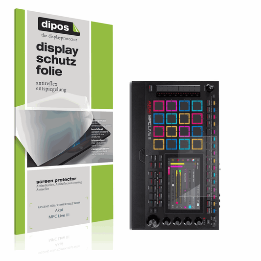 Matte Displayschutzfolie von dipos passend für Akai MPC Live III, präziser Zuschnitt und blasenfrei montiert