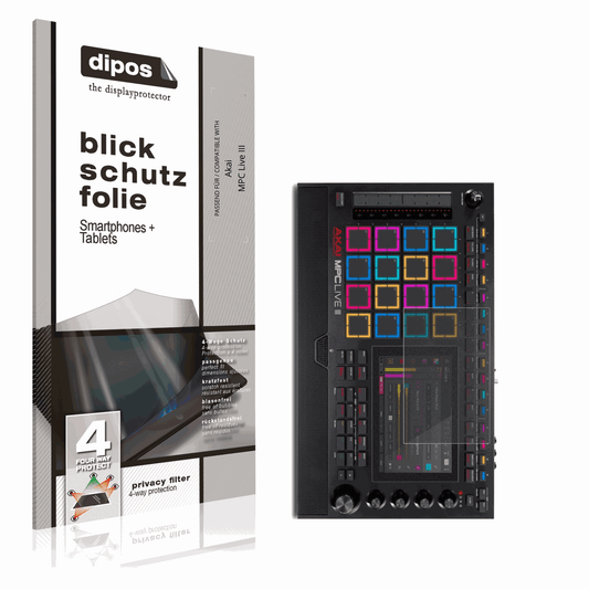Blickschutzfolie von dipos passend für Akai MPC Live III, präziser Zuschnitt und blasenfrei montiert