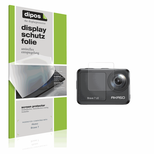 Matte Displayschutzfolie von dipos passend für Akaso Brave 7, präziser Zuschnitt und blasenfrei montiert