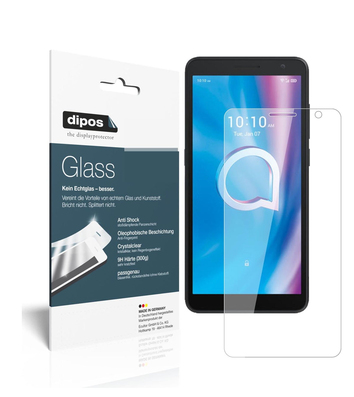 Perfekte Passform und ultimative Qualität: Unser 9H Panzerglas bietet Schutz für Alcatel-1B (2020)