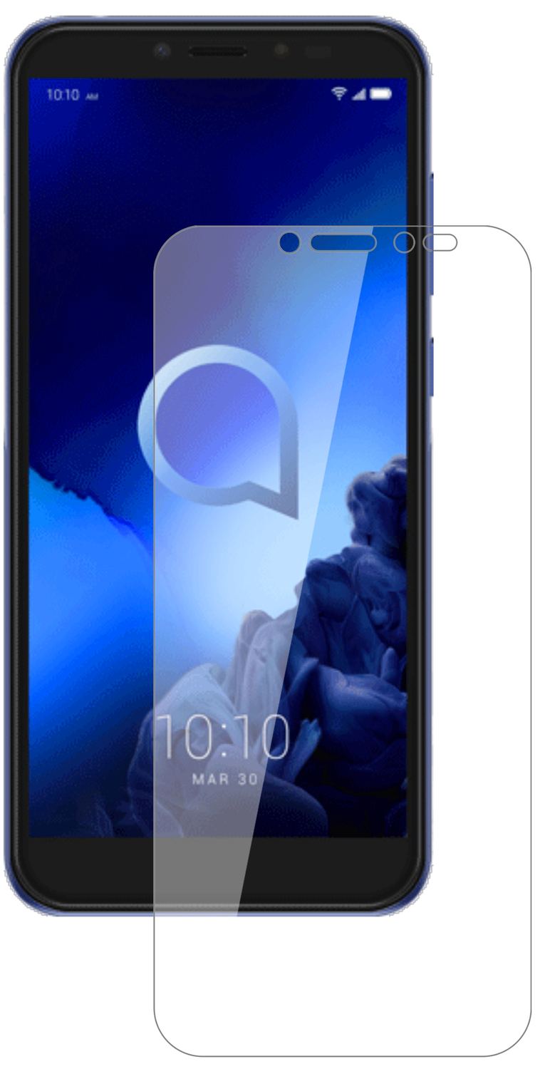 Alcatel1S mit aufgebrachter dipos Flex Schutzfolie, glasklare Darstellung ohne Einschränkungen