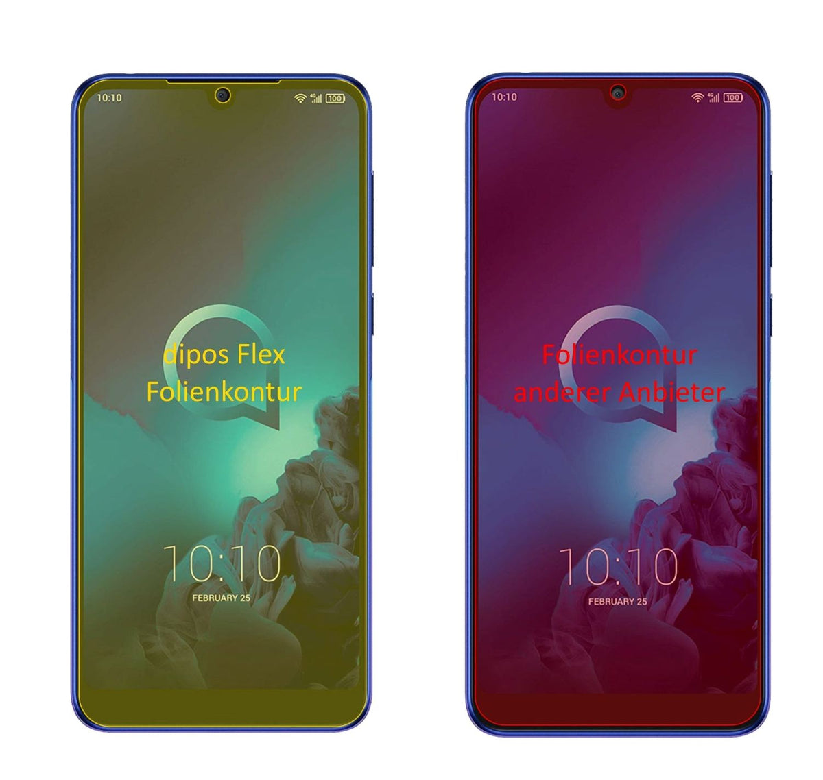 2x 3D Full Cover Schutzfolie für Alcatel 3 (2019)