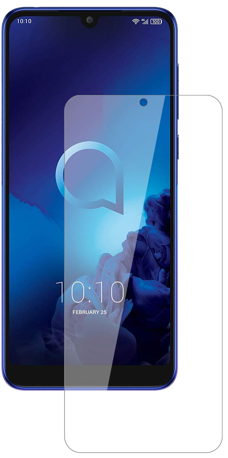 Alcatel3 (2019) mit aufgebrachter dipos Flex Schutzfolie, glasklare Darstellung ohne Einschränkungen