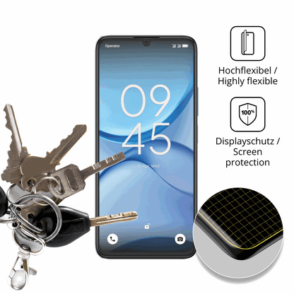 dipos Displayschutz für Alcatel A62, transparente Oberfläche, perfekte Passform auch für die Rundungen