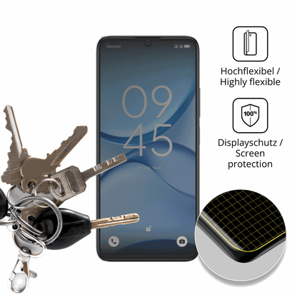 dipos Displayschutz für Alcatel A62, mit Blickschutzfilter und perfekter Passform auch für die Rundungen