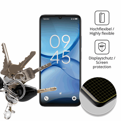 dipos Displayschutz für Alcatel A62, transparente Oberfläche, geringe Dicke und perfekte Passform