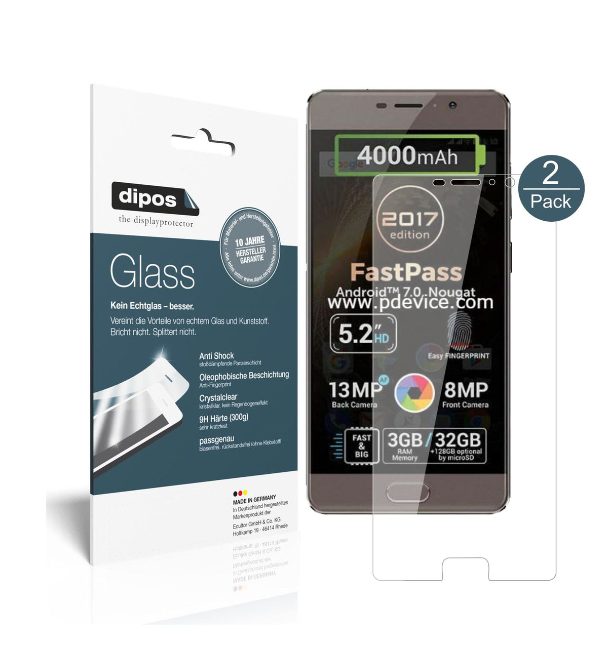 Perfekte Passform und ultimative Qualität: Unser 9H Panzerglas bietet Schutz für Allview-P9 Energy Lite 2017