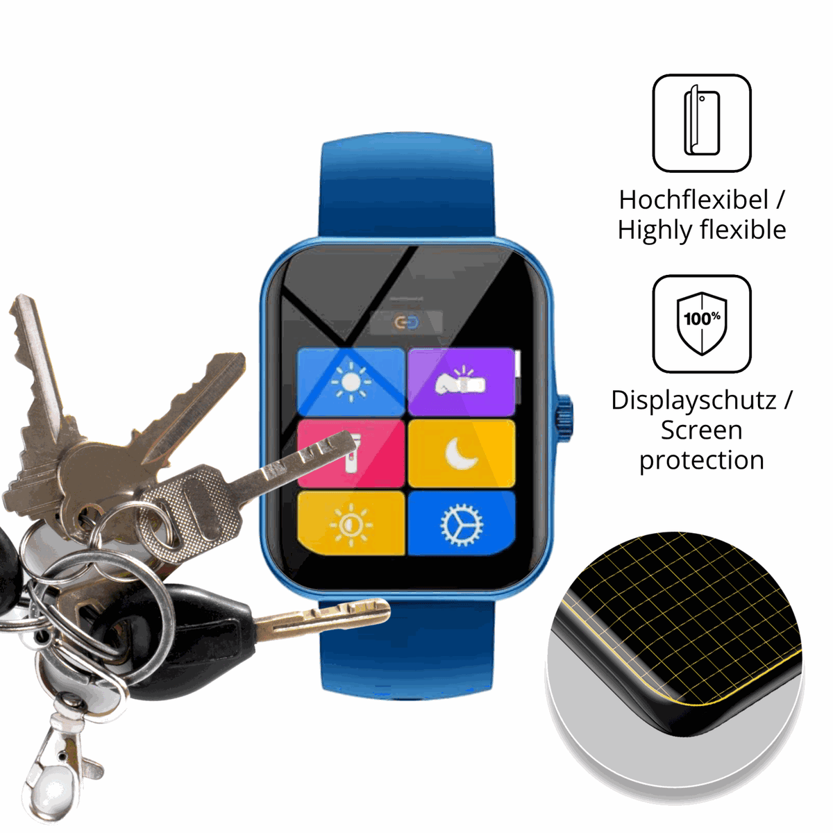 dipos Displayschutz für Alutoria S80K, transparente Oberfläche, geringe Dicke und perfekte Passform