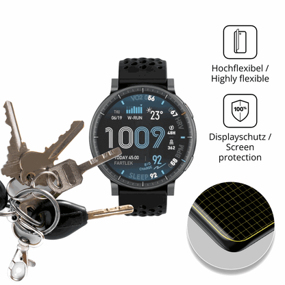 dipos Displayschutz für Amazfit Active Max, transparente Oberfläche, perfekte Passform auch für die Rundungen
