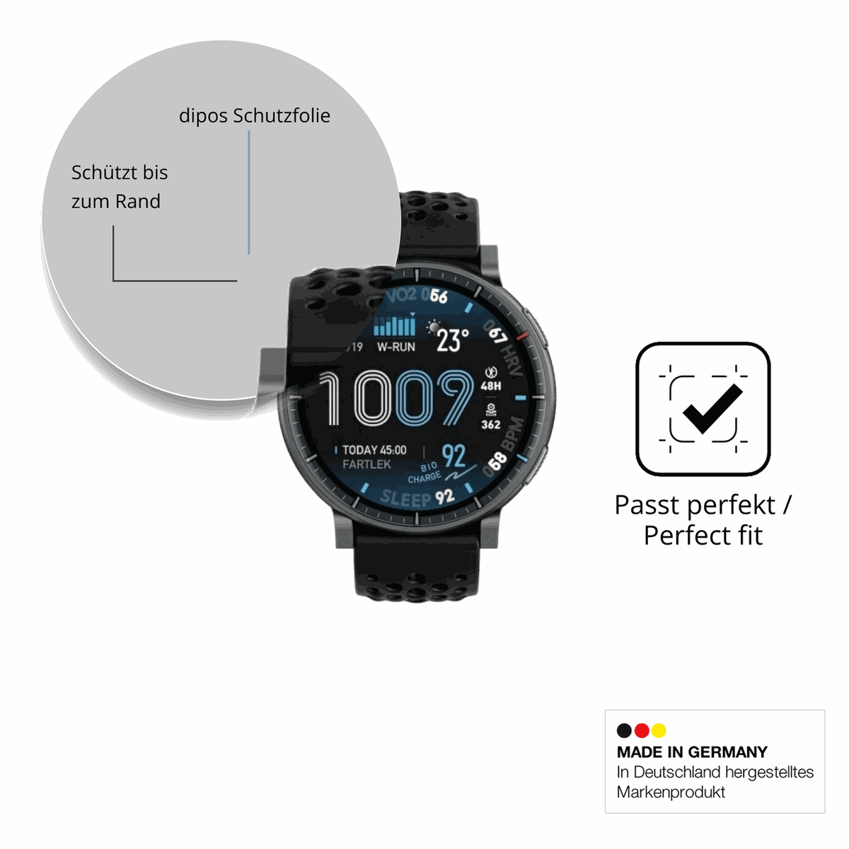 Schutzfolie mit optimaler Passform, zur Verwendung mit Hüllen geeignet