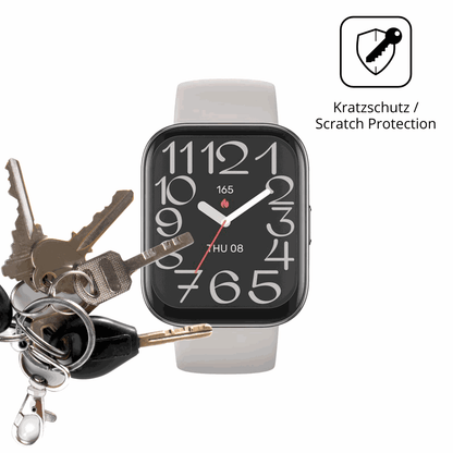 Schutz gegen Kratzer auf dem Amazfit Bip 5 Unity Glas durch Schlüssel oder Ähnliches