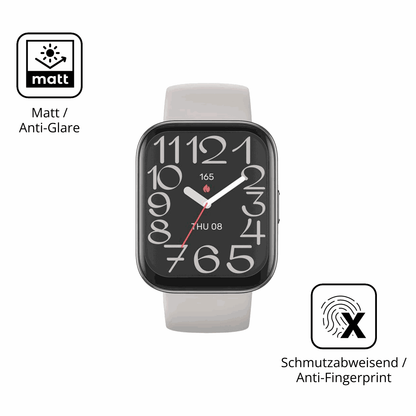 Dünne und entspiegelnde Folie passend zugeschnitten für Amazfit Bip 5 Unity