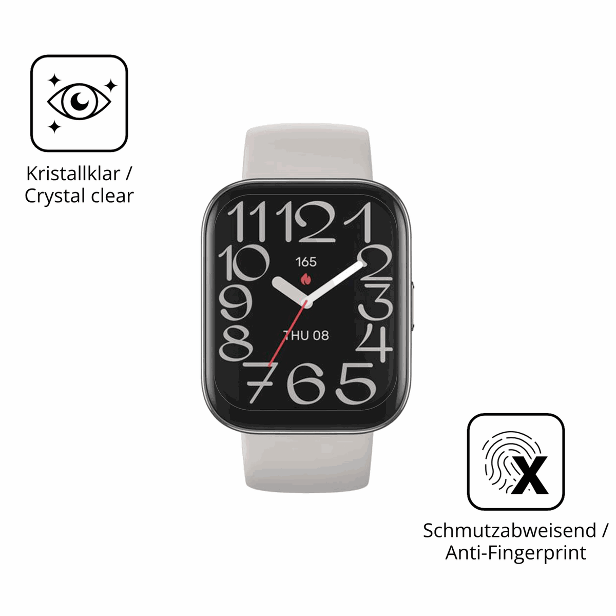Flexible TPU-Folie passend zugeschnitten für Amazfit Bip 5 Unity, vollständige Abdeckung