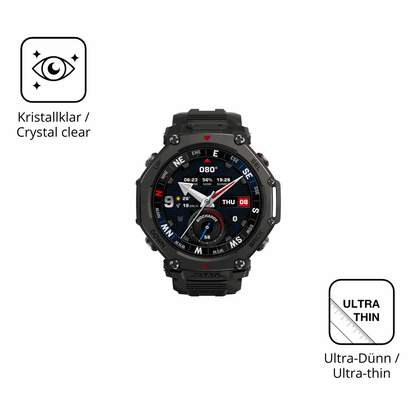Dünne und klare Folie passend zugeschnitten für Amazfit T-Rex 3 Pro 48mm
