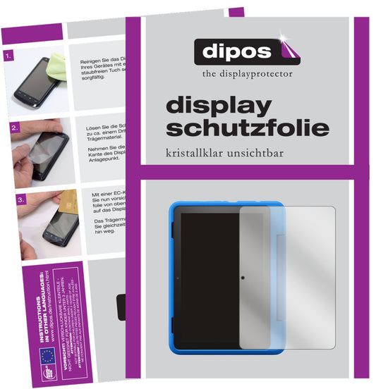 Klare Displayschutzfolie von dipos passend für Amazon Fire HD 8 Kids Pro-Tablet, präziser Zuschnitt und blasenfrei montiert