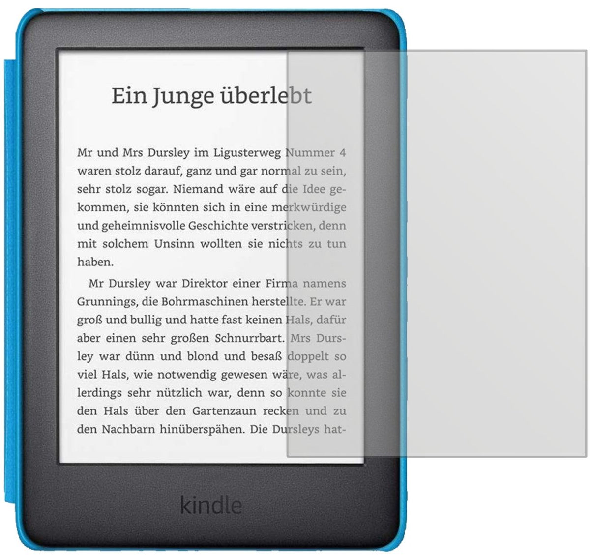 AmazonKindle Kids Edition (2019) mit aufgebrachter dipos Displayschutzfolie, die lästige Fingerabdrücke minimiert
