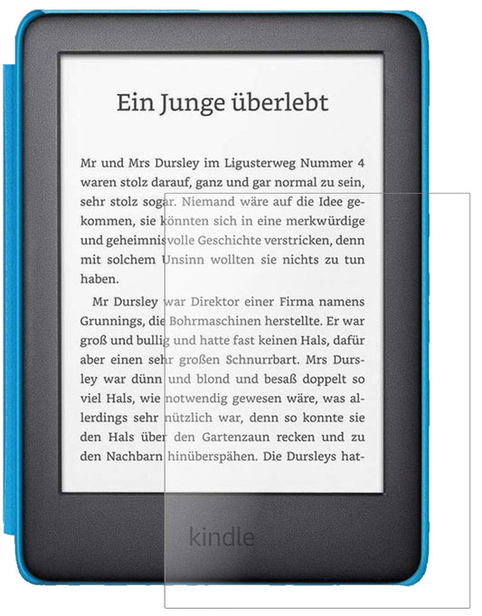 AmazonKindle Kids Edition (2019) mit aufgebrachter dipos Panzerfolie, die lästige Fingerabdrücke minimiert