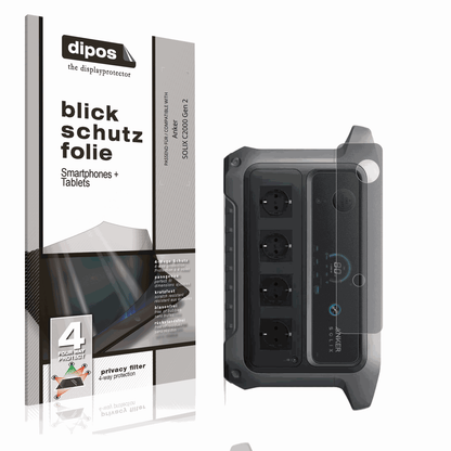 Blickschutzfolie von dipos passend für Anker SOLIX C2000 Gen 2, präziser Zuschnitt und blasenfrei montiert