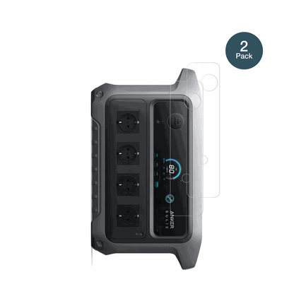 AnkerSOLIX C2000 Gen 2 mit aufgebrachter dipos Flex Schutzfolie, glasklare Darstellung ohne Einschränkungen