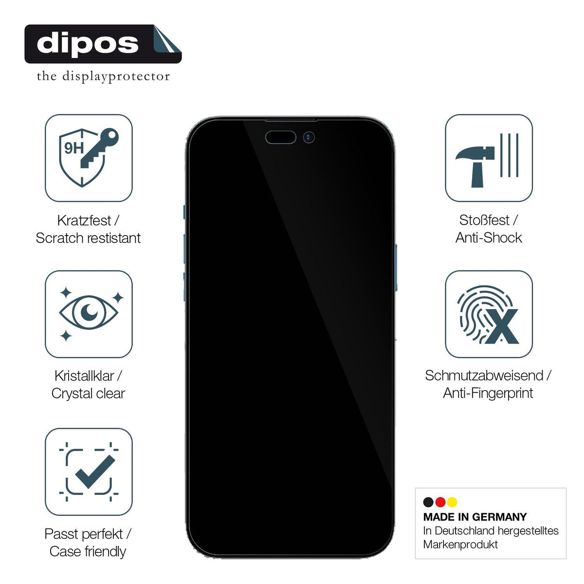 Displayschutz hergestellt in Deutschland, höchste Qualität made in Germany