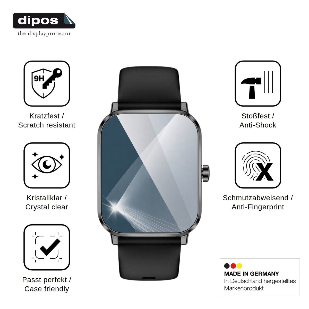 2x 9H Schutzfolie für Beafon Smartwatch 103 Panzerfolie