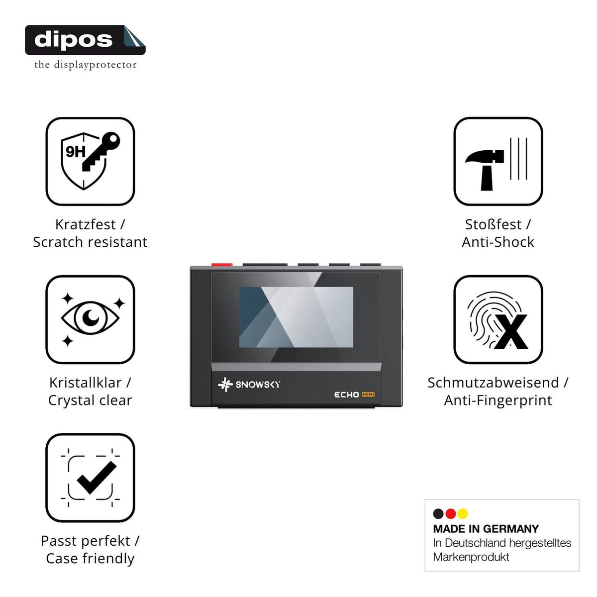 Displayschutz hergestellt in Deutschland, höchste Qualität made in Germany