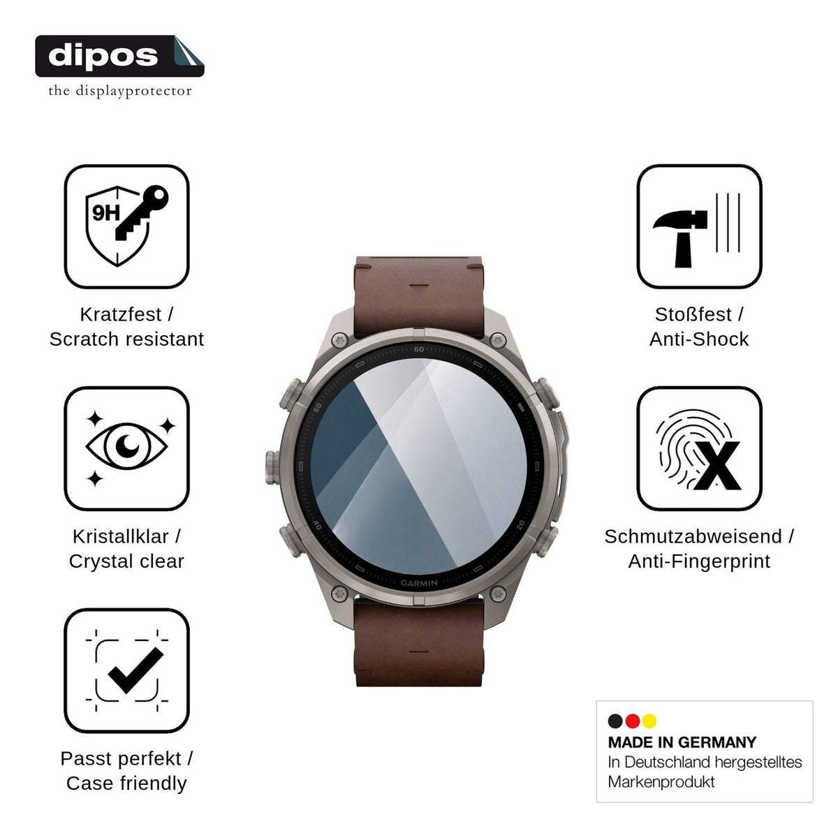 2x 9H Schutzfolie für Garmin Fenix 9 Panzerfolie