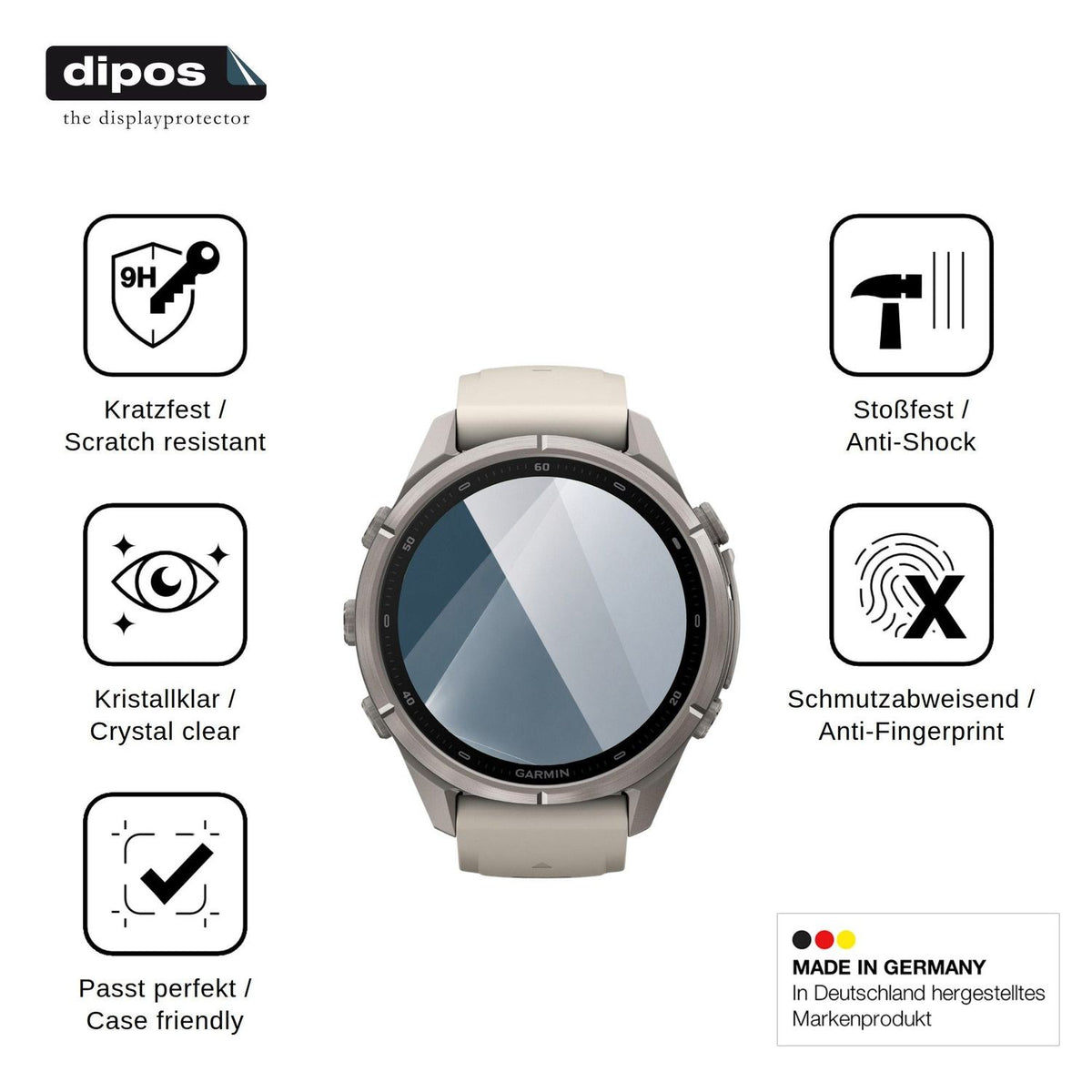 2x 9H Schutzfolie für Garmin Fenix 9 Pro Panzerfolie