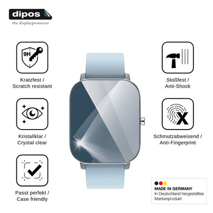 2x 9H Schutzfolie für Mopuea Smartwatch 1.4 Panzerfolie