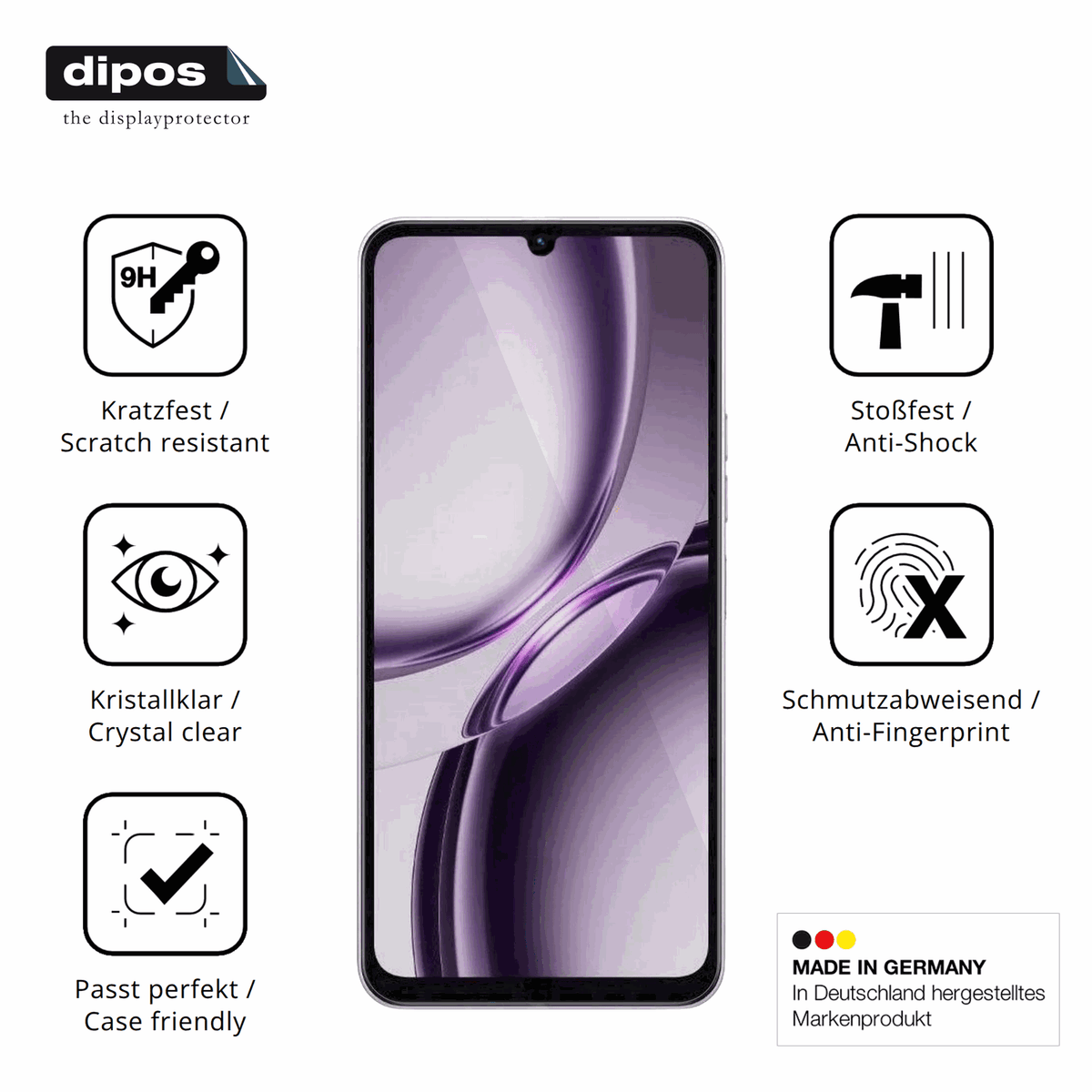Displayschutz hergestellt in Deutschland, höchste Qualität made in Germany