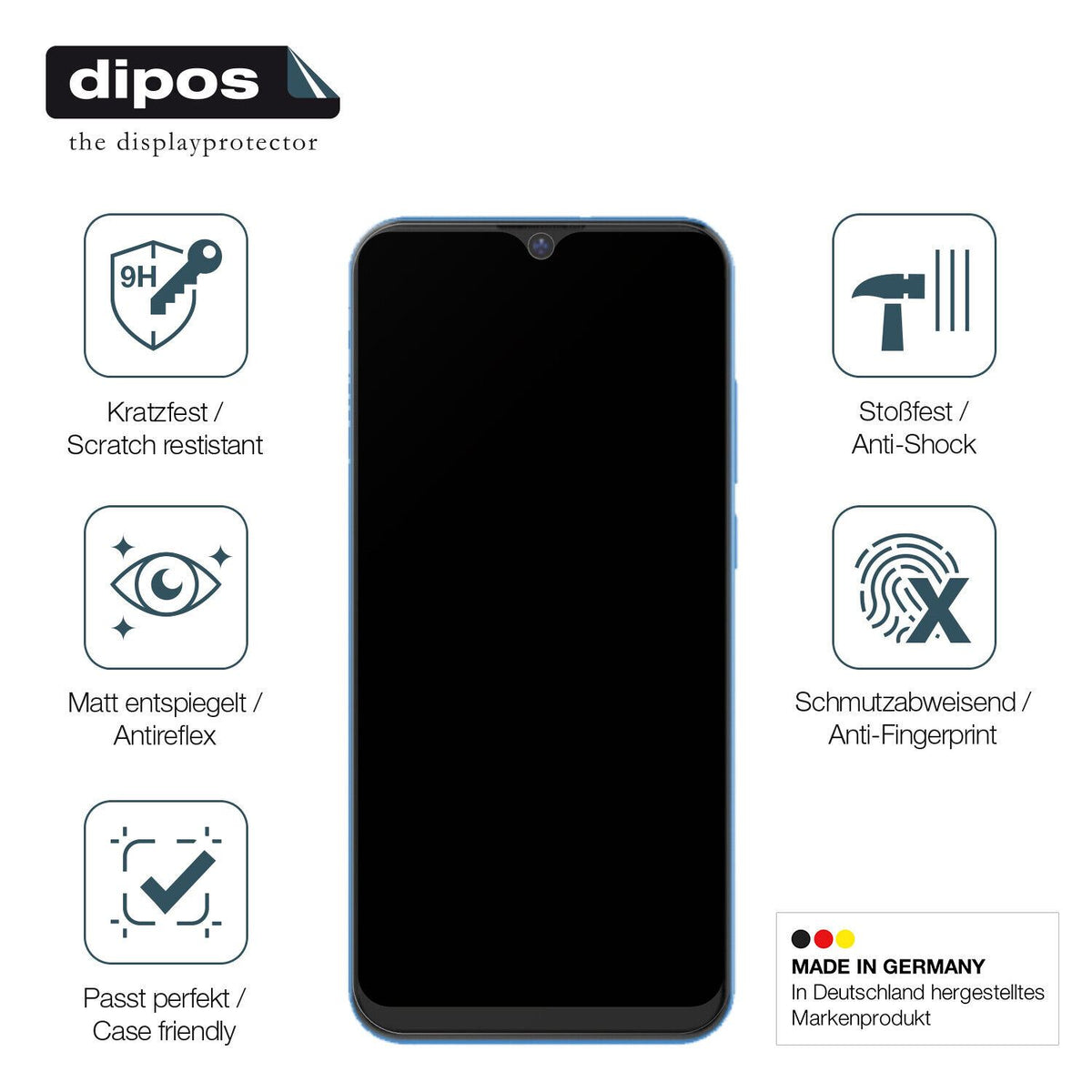 Displayschutz hergestellt in Deutschland, höchste Qualität made in Germany