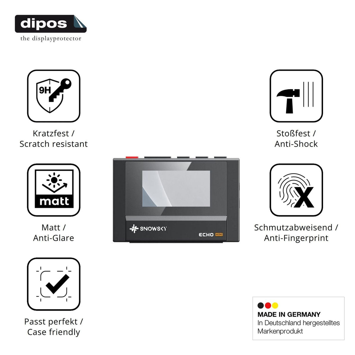 Displayschutz hergestellt in Deutschland, höchste Qualität made in Germany