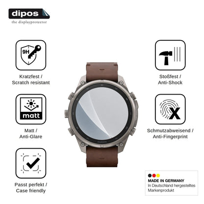 2x 9H Schutzfolie matt für Garmin Fenix 9 Panzerfolie