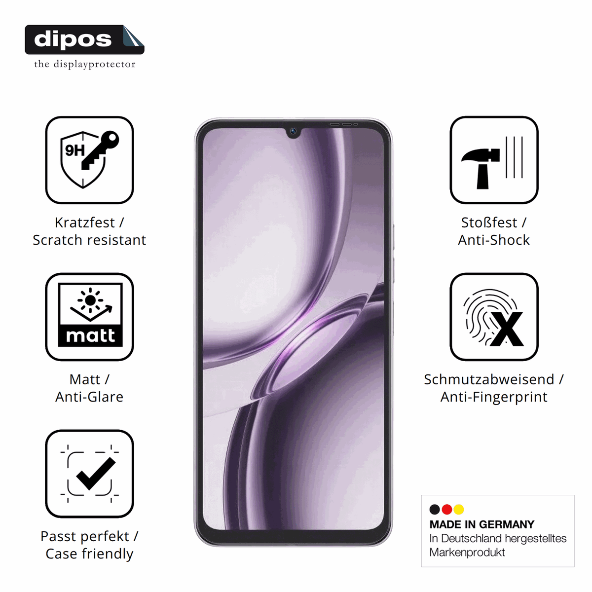 Displayschutz hergestellt in Deutschland, höchste Qualität made in Germany