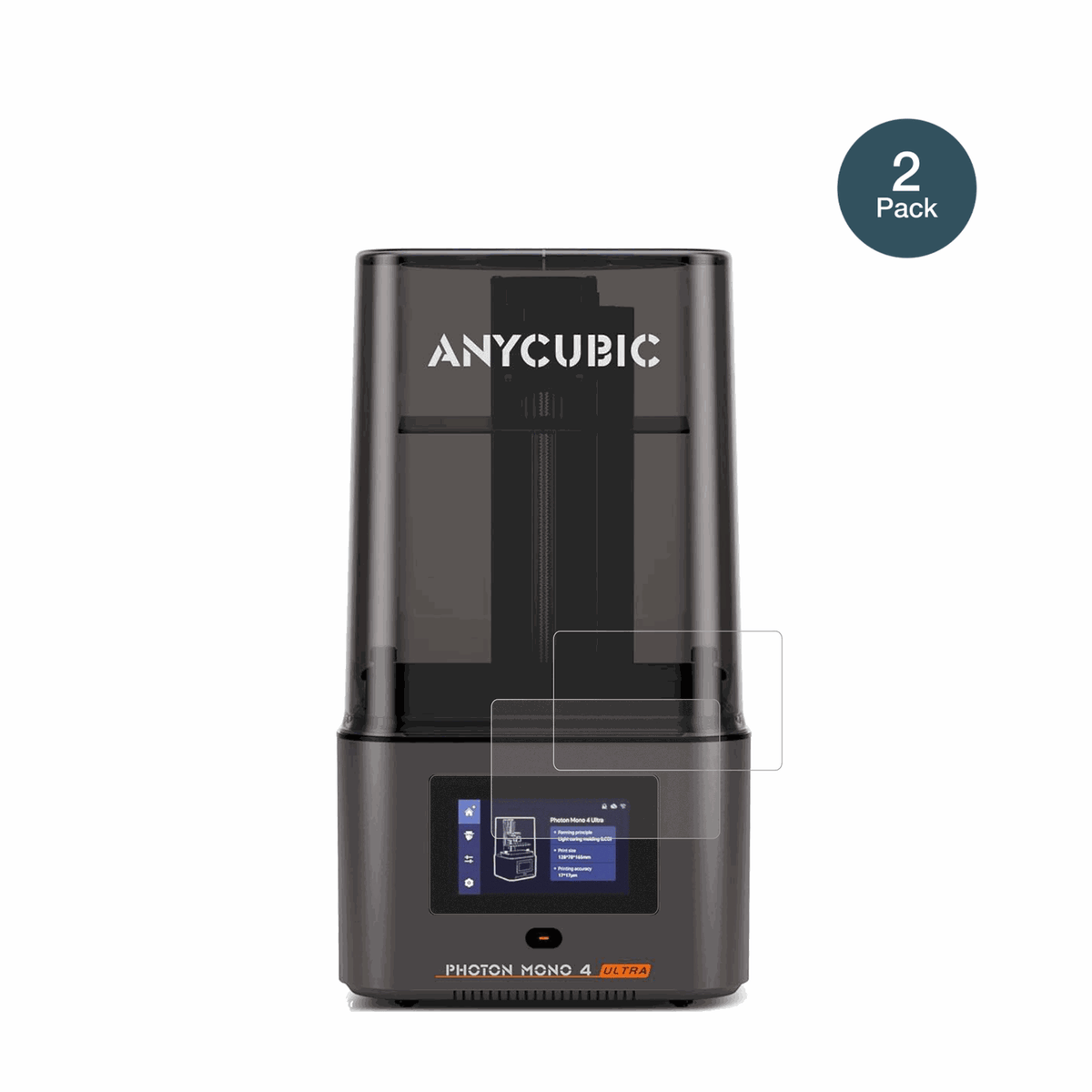 AnycubicPhoton Mono 4 mit aufgebrachter dipos Panzerfolie, die lästige Fingerabdrücke minimiert