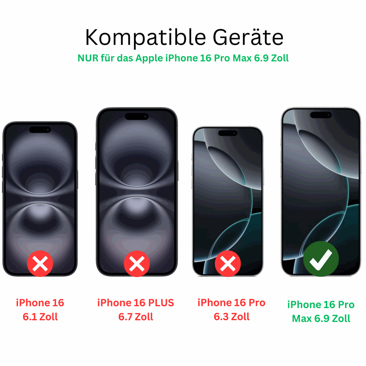AppleiPhone 16 Pro Max mit aufgebrachter dipos Flex Schutzfolie, glasklare Darstellung ohne Einschränkungen