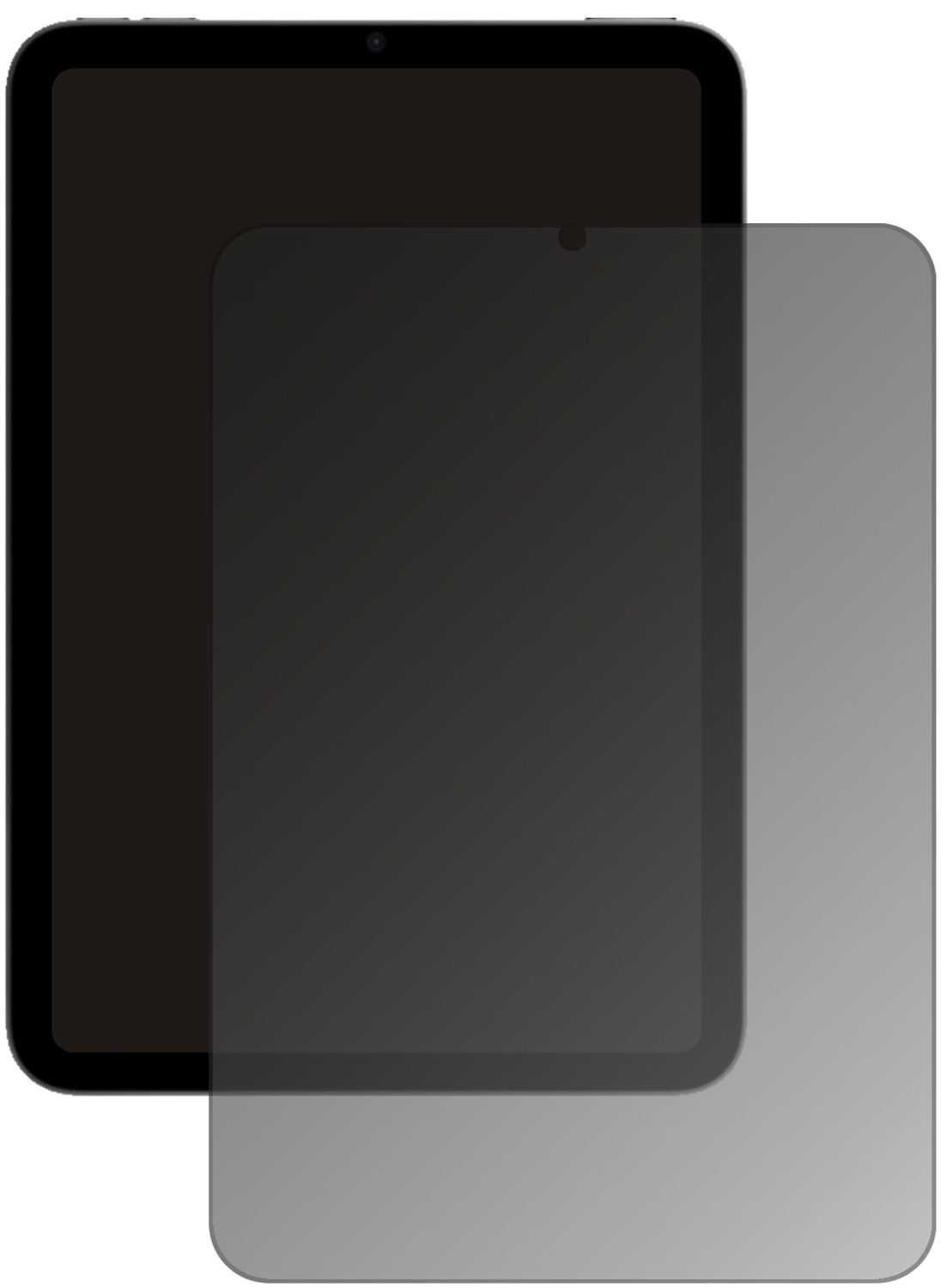 AppleiPad mini 6 mit aufgebrachtem dipos Displayschutz, der seitliche Einblicke blockiert