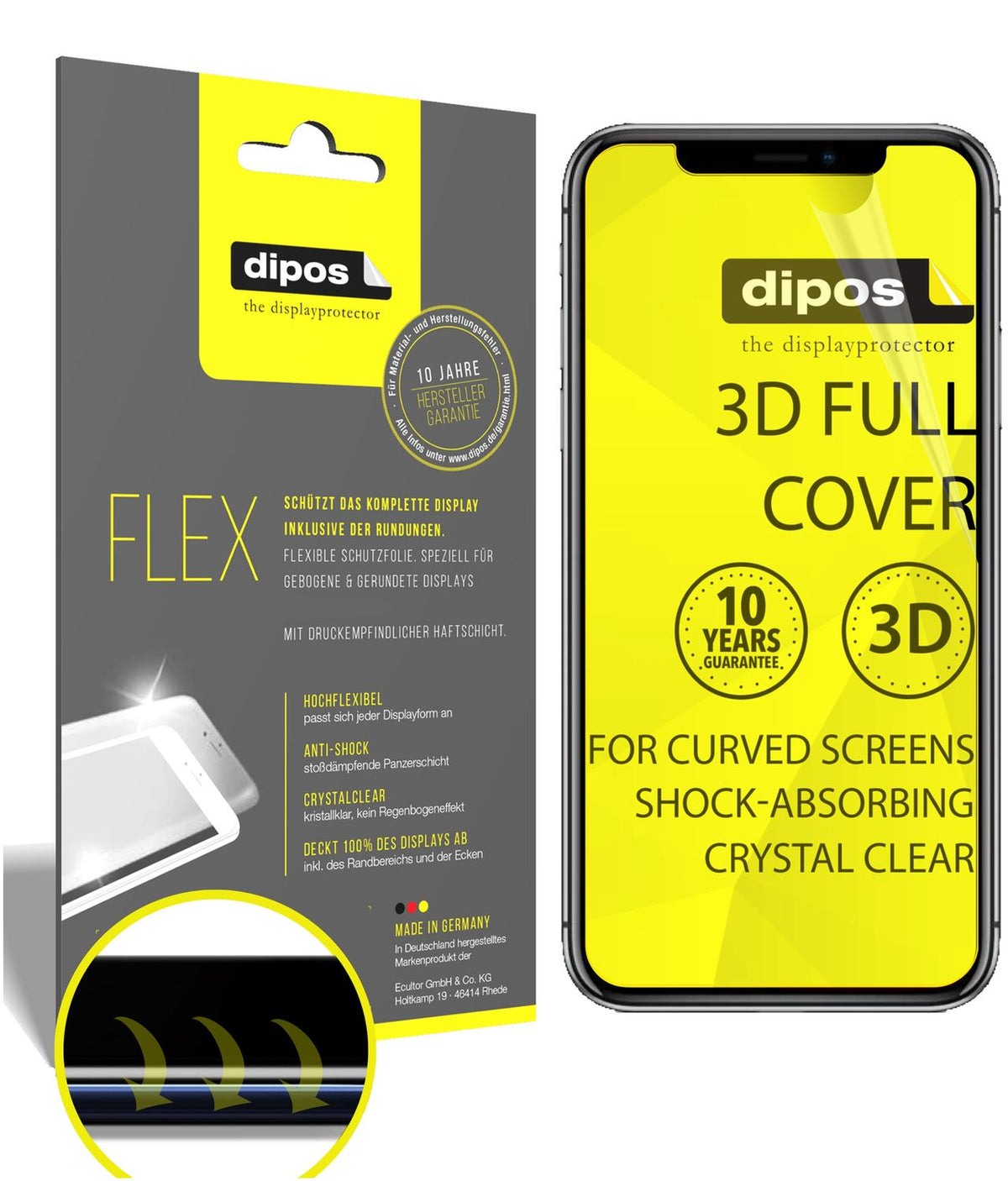 Klare Displayschutzfolie von dipos passend für Apple iPhone 11, 100% Displayabdeckung und blasenfreie Montage