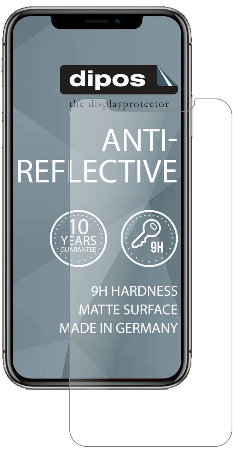 AppleiPhone 11 Pro Max mit aufgebrachter dipos Panzerfolie, die lästige Fingerabdrücke minimiert