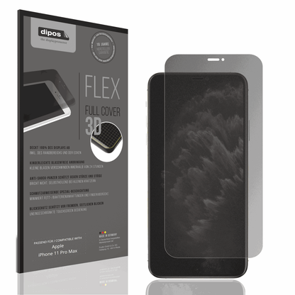 Blickschutzfolie von dipos passend für Apple iPhone 11 Pro Max, 100% Displayabdeckung und blasenfreie Montage