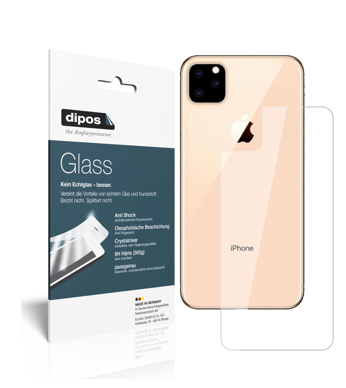 Perfekte Passform und ultimative Qualität: Unser 9H Panzerglas bietet Schutz für Apple-iPhone 11 Pro Rückseite