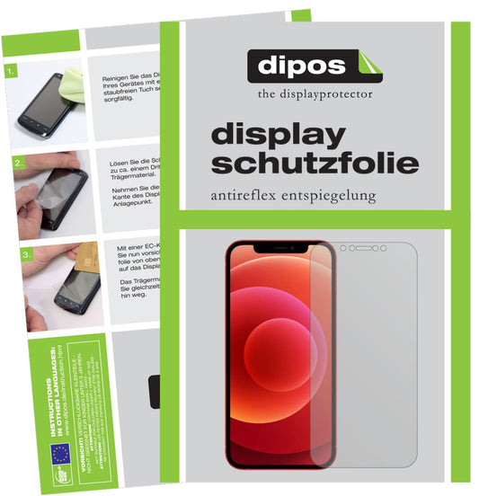 Matte Displayschutzfolie von dipos passend für Apple iPhone 12 Pro Max, präziser Zuschnitt und blasenfrei montiert