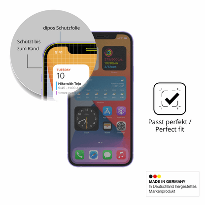 Schutz gegen Kratzer auf dem Apple iPhone 12 Pro Glas durch Schlüssel, Stöße gegen die Tischkante oder Stürze