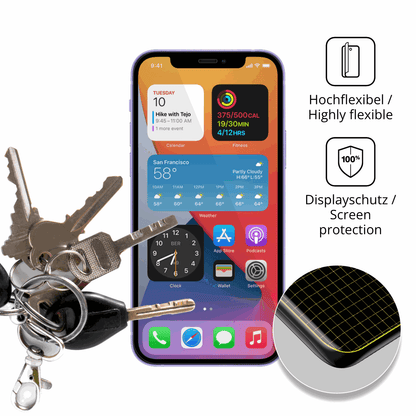 dipos Displayschutz für Apple iPhone 12 Pro, transparente Oberfläche, geringe Dicke und perfekte Passform