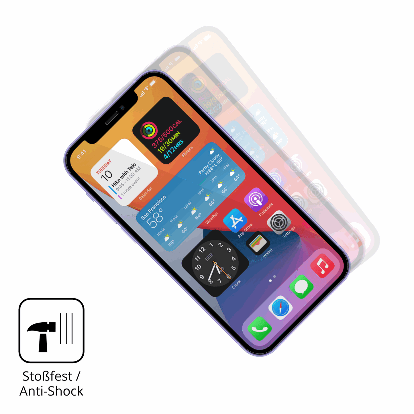 Schutz gegen Kratzer auf dem Apple iPhone 12 Pro Glas durch Schlüssel oder Ähnliches