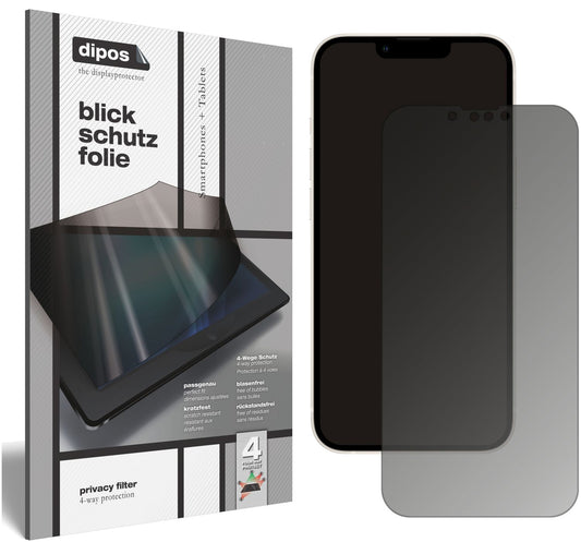 Blickschutzfolie von dipos passend für Apple iPhone 13, präziser Zuschnitt und blasenfrei montiert