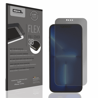 Blickschutzfolie von dipos passend für Apple iPhone 13 Pro, 100% Displayabdeckung und blasenfreie Montage