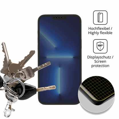 dipos Displayschutz für Apple iPhone 14, mit Blickschutzfilter und perfekter Passform auch für die Rundungen