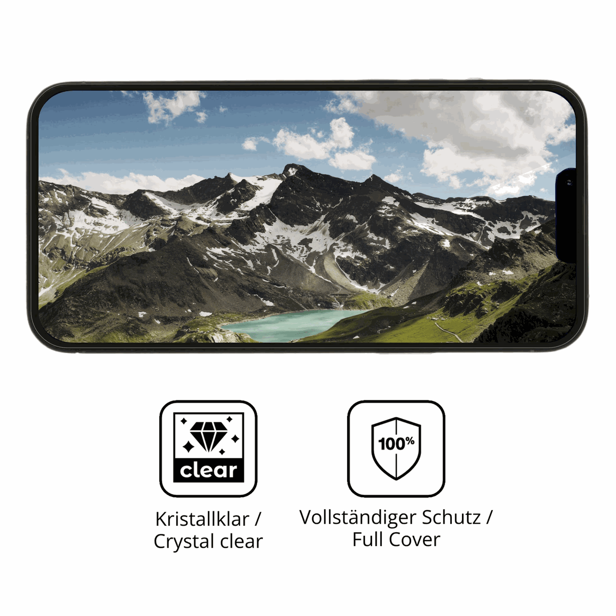 2x 3D Full Cover Schutzfolie für Apple iPhone 15